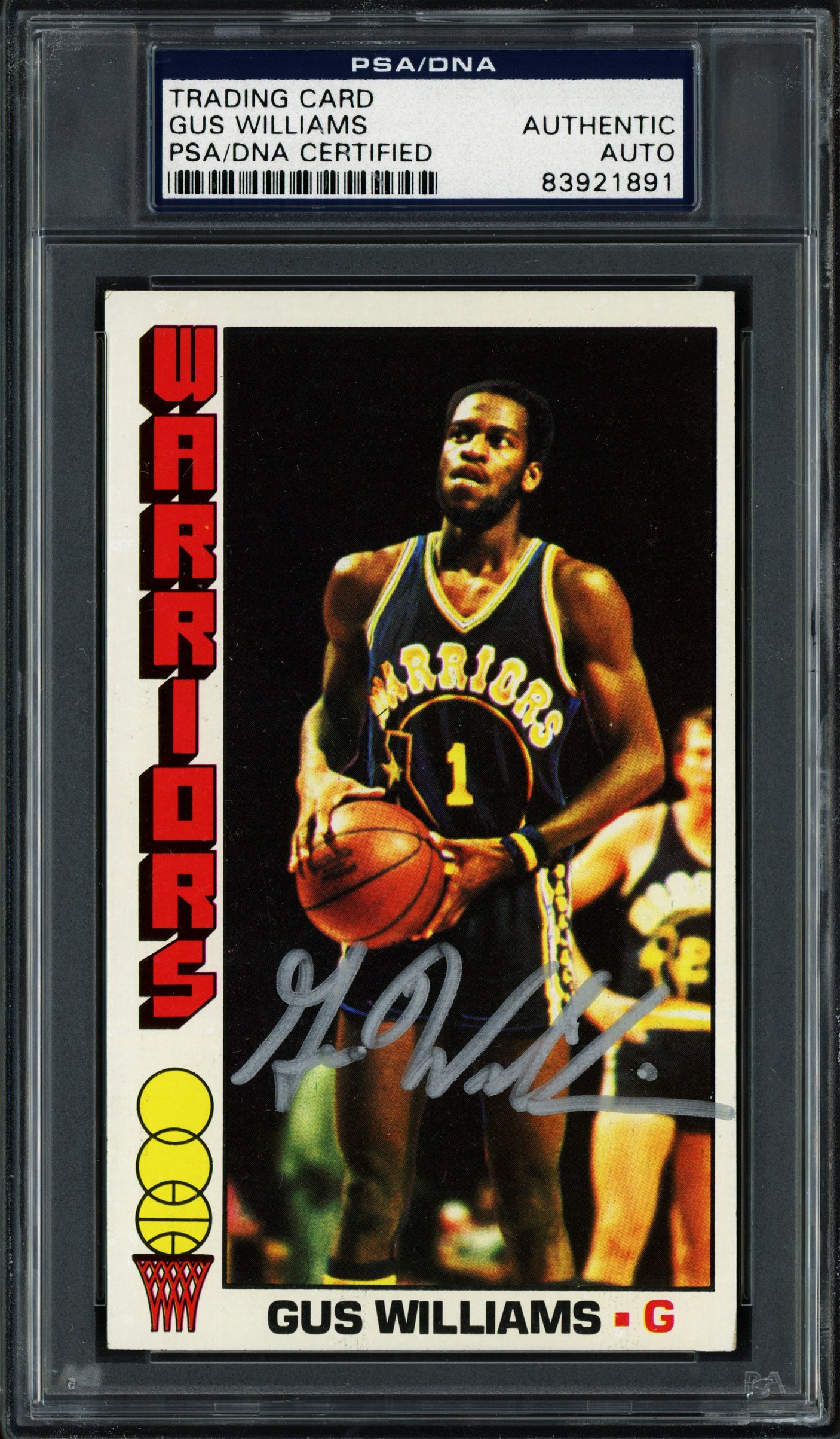 Gus Williams Autographed 1976-77 Topps Rookie Card #69 Golden State Warriors PSA/DNA #83921891