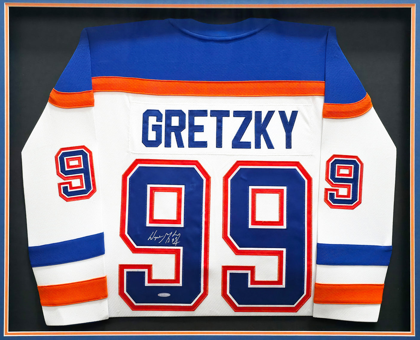 Edmonton Oilers Wayne Gretzky Autographed Framed White Authentic Mitchell & Ness 1986 Vintage Throwback Jersey UDA Holo Stock #249484
