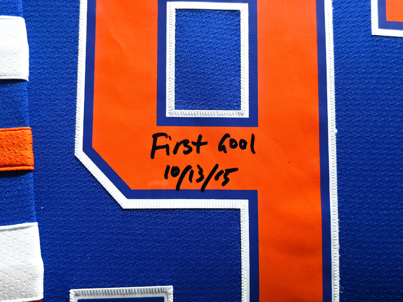 Edmonton Oilers Connor McDavid Autographed Framed 2015 Alternate Blue Authentic Mitchell & Ness Jersey "1st Goal 10/13/15" #/97 UDA Holo Stock #249483