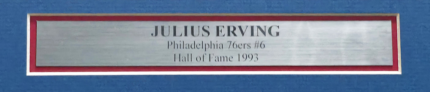 Philadelphia 76ers Julius "Dr. J" Erving Autographed Framed White Jersey PSA/DNA Stock #249480