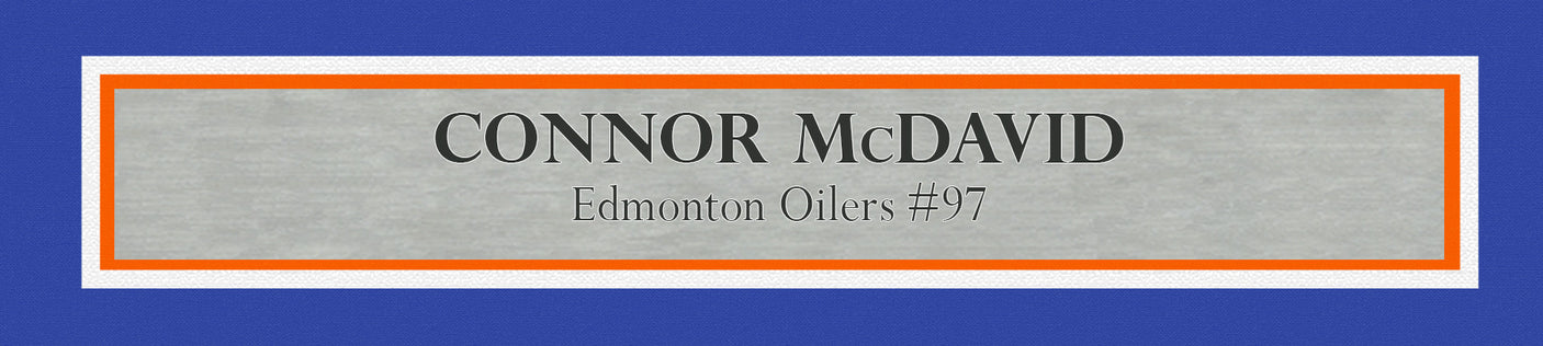 Edmonton Oilers Connor McDavid Autographed Framed Blue & Orange Jersey UDA Holo #BAM256540