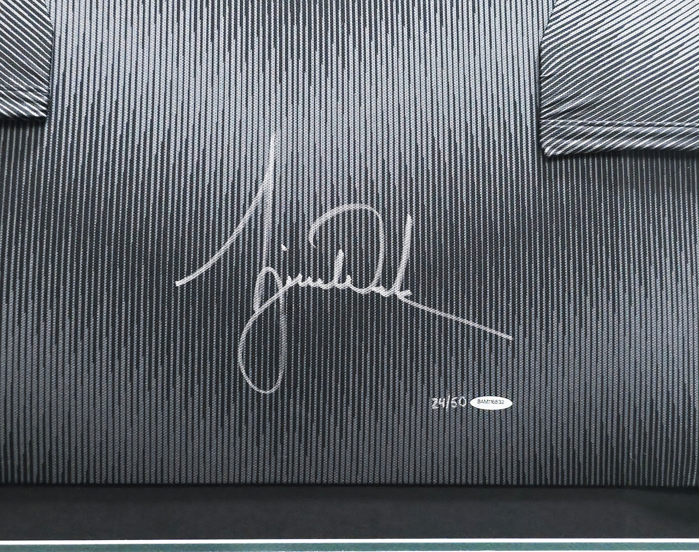 Tiger Woods Autographed Framed Black Nike Dri-fit Polo #24/50 UDA Holo #BAM116532