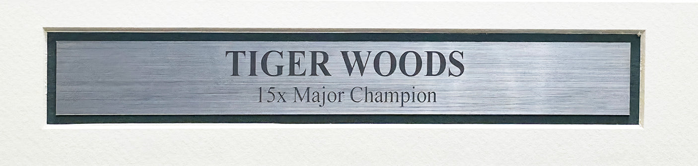 Tiger Woods Autographed Framed Black Nike Dri-fit Polo #24/50 UDA Holo #BAM116532