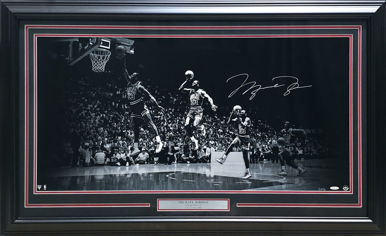 Michael Jordan Autographed Framed 18x36 'We Have Lift Off' Photo Chicago Bulls #1/123 UDA Holo #BAM86280