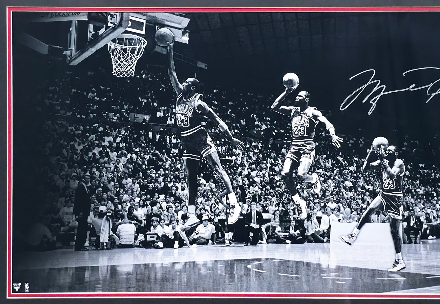 Michael Jordan Autographed Framed 18x36 'We Have Lift Off' Photo Chicago Bulls #112/123 UDA Holo #BAM142310