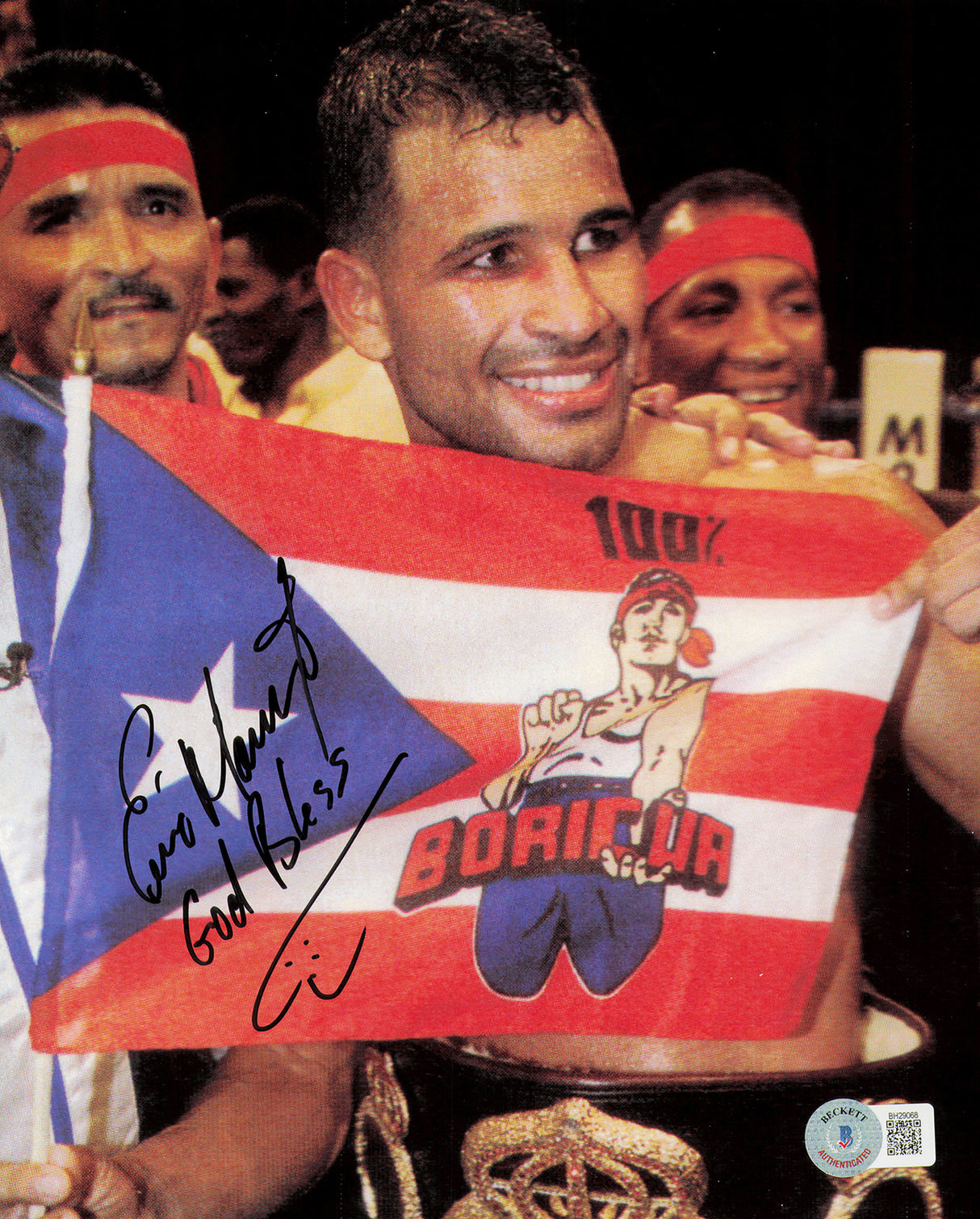 Erik Morel Autographed 8x10 Photo "God Bless" Beckett BAS QR #BH29068