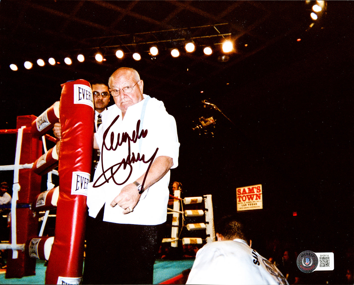 Angelo Dundee Autographed 8x10 Photo Trainer Beckett BAS QR #BH29114