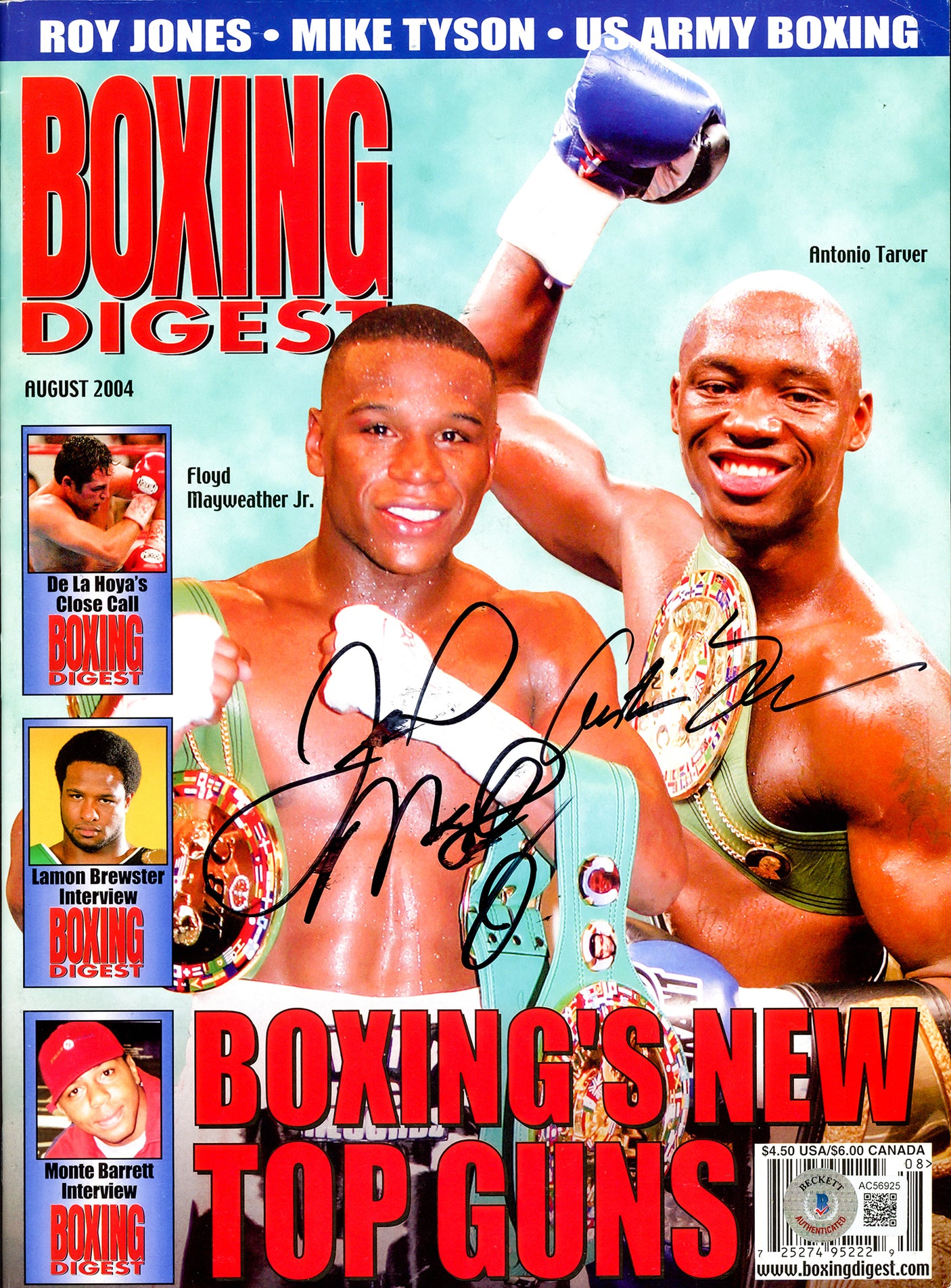 Floyd Mayweather Jr. & Antonio Tarver Autographed Boxing Digest Magazine Beckett BAS #AC56925