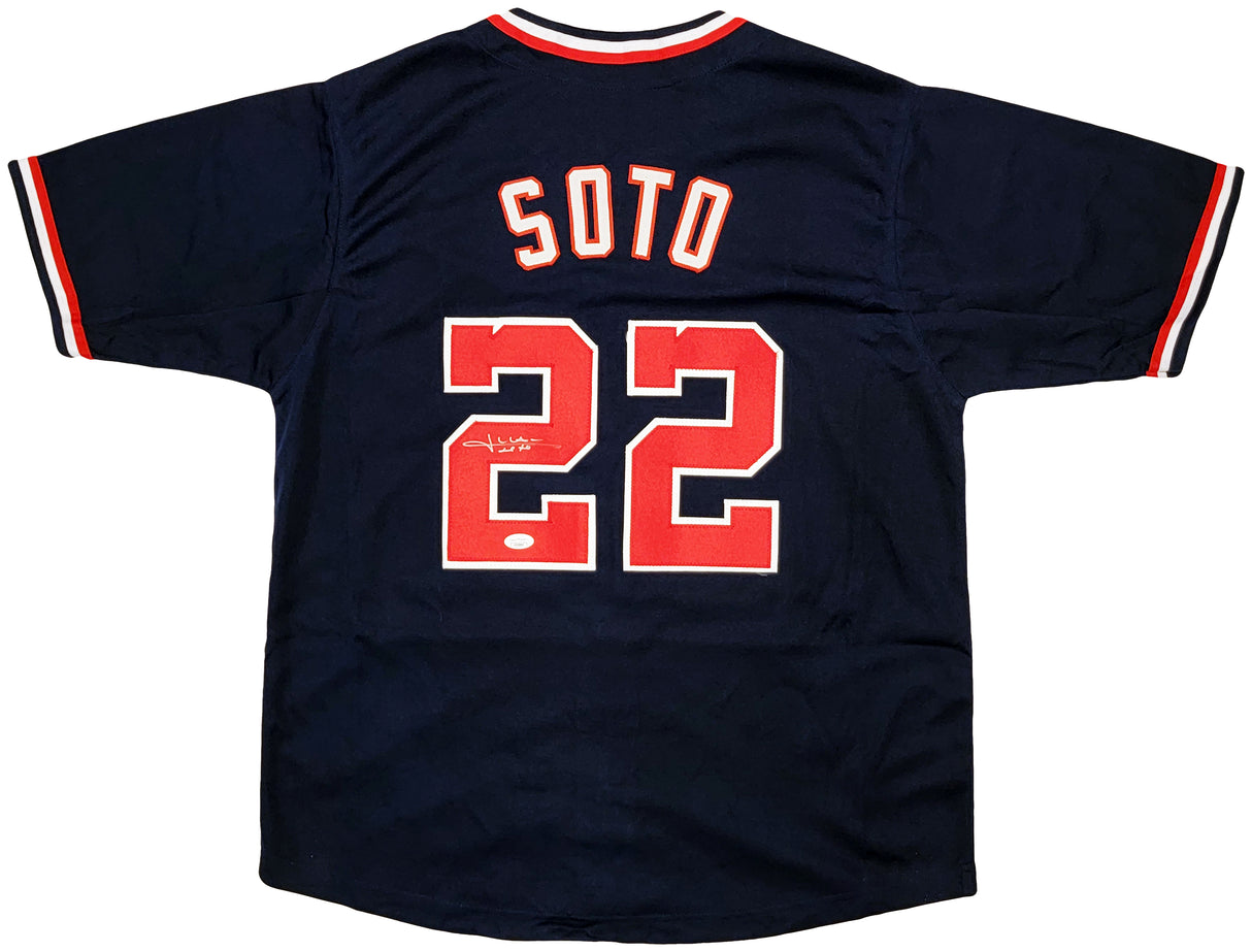 Washington Nationals Juan Soto Autographed Blue Jersey JSA Stock #207923