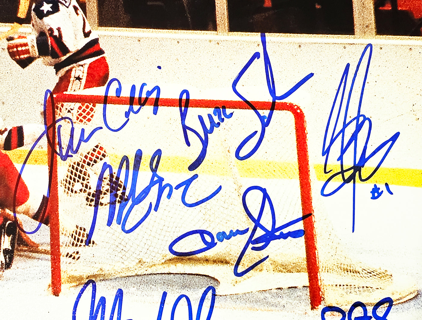 1980 USA Olympics Hockey Miracle On Ice Team Signed Autographed 16x20 Photo "Do You Believe In Miracles?!" With 19 Signatures Including Jim Craig & Mike Eruzione Beckett BAS Witness Stock #220106