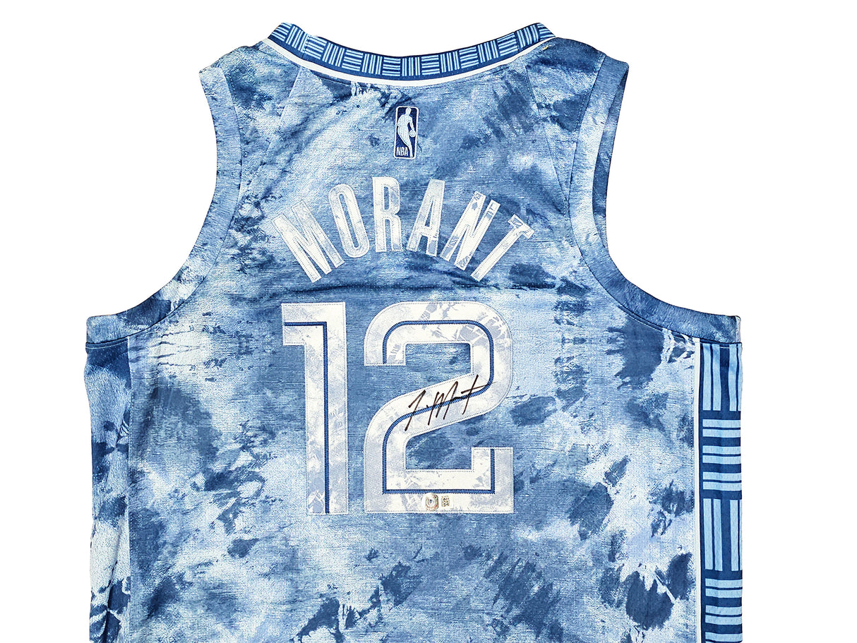 Memphis Grizzlies Ja Morant Autographed Light Blue Jordan Creators In The Paint Select Jersey Size 52 Beckett BAS QR Stock #218584