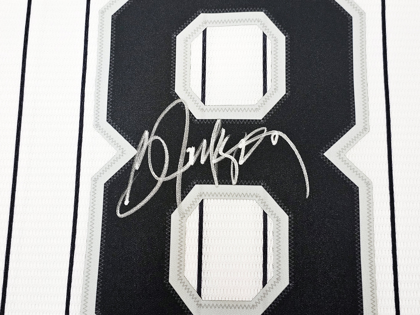 Chicago White Sox Bo Jackson Autographed White Pinstripe Nike Jersey Size XL Beckett BAS Witness Stock #218039