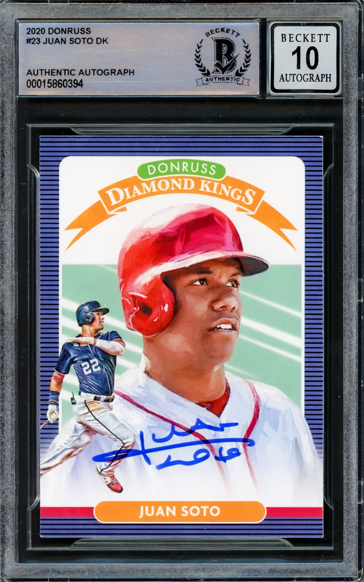 Juan Soto Autographed 2020 Donruss Diamond Kings Card #23 New York Mets Auto Grade Gem Mint 10 Beckett BAS #15860394