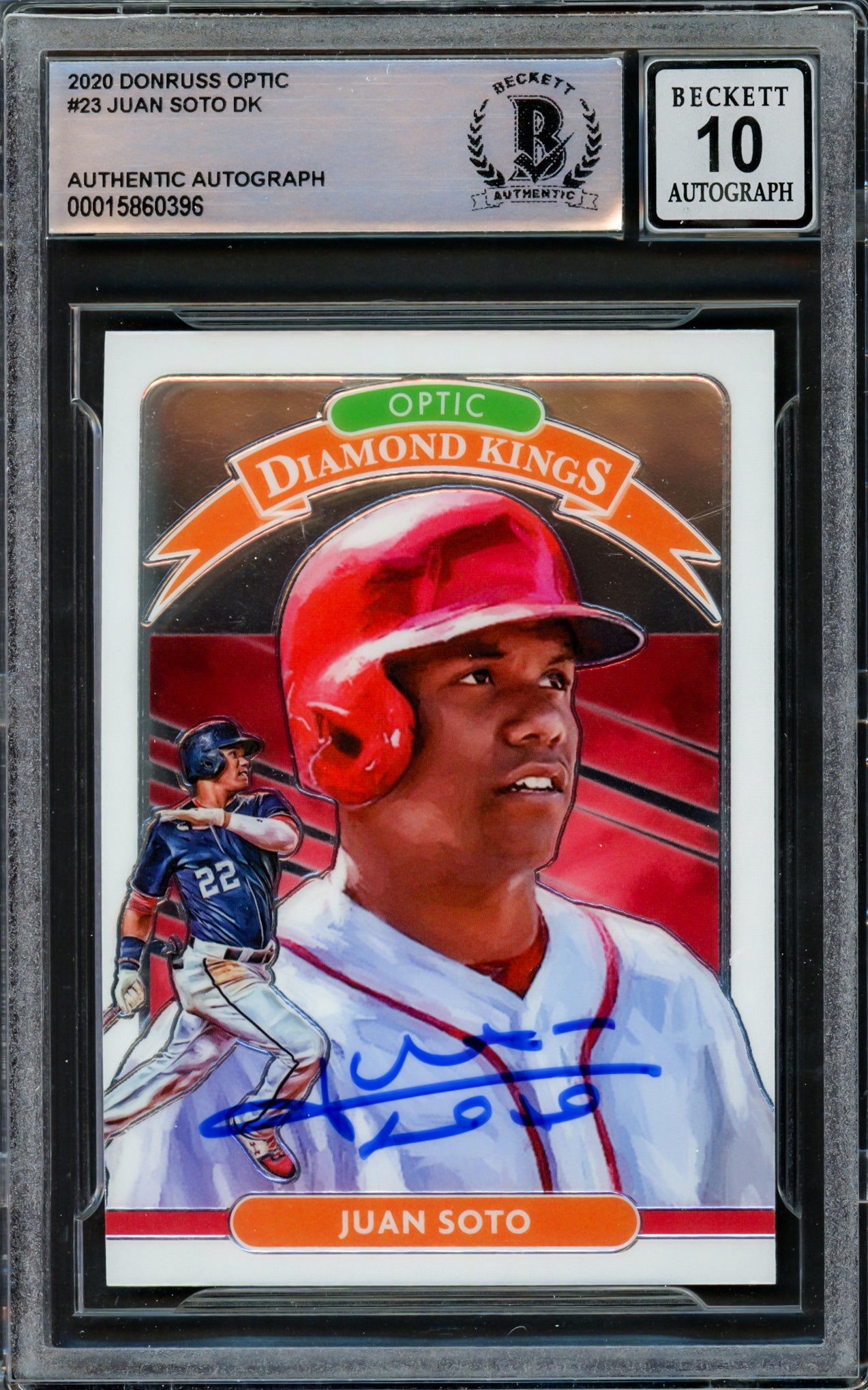 Juan Soto Autographed 2020 Donruss Optic Diamond Kings Card #23 New York Mets Auto Grade Gem Mint 10 Beckett BAS #15860396