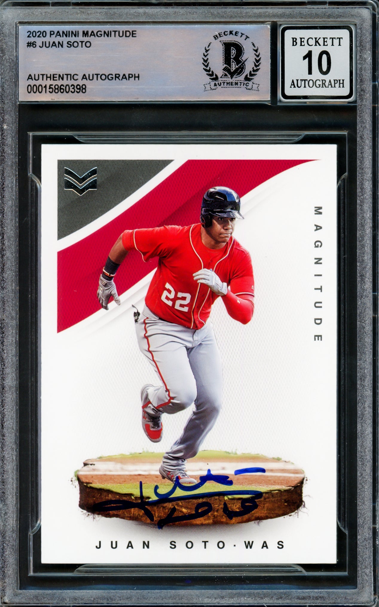 Juan Soto Autographed 2020 Panini Magnitude Card #6 New York Mets Auto Grade Gem Mint 10 Beckett BAS #15860398