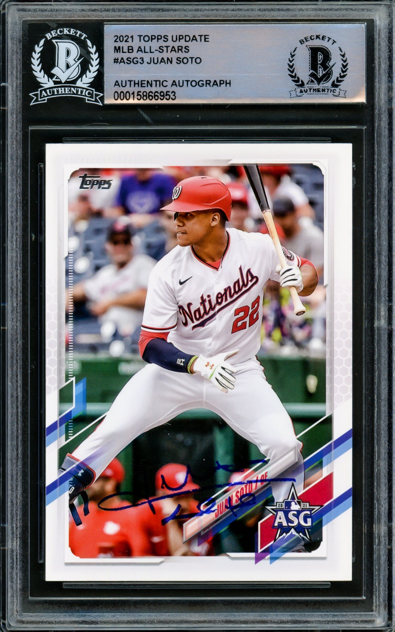 Juan Soto Autographed 2021 Topps Update All Star Game Card #ASG-3 New York Mets Beckett BAS #15866953