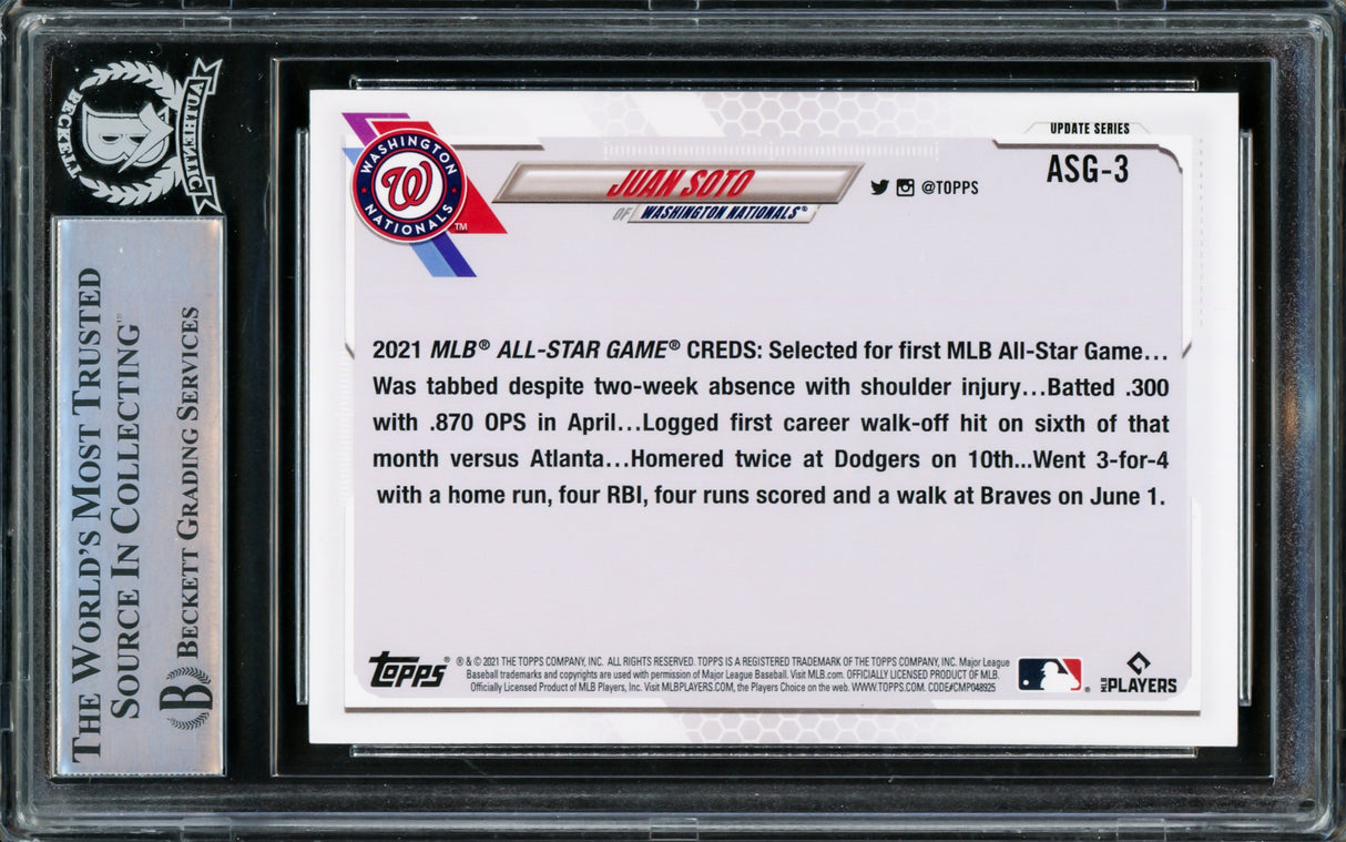 Juan Soto Autographed 2021 Topps Update All Star Game Card #ASG-3 New York Mets Beckett BAS #15866949