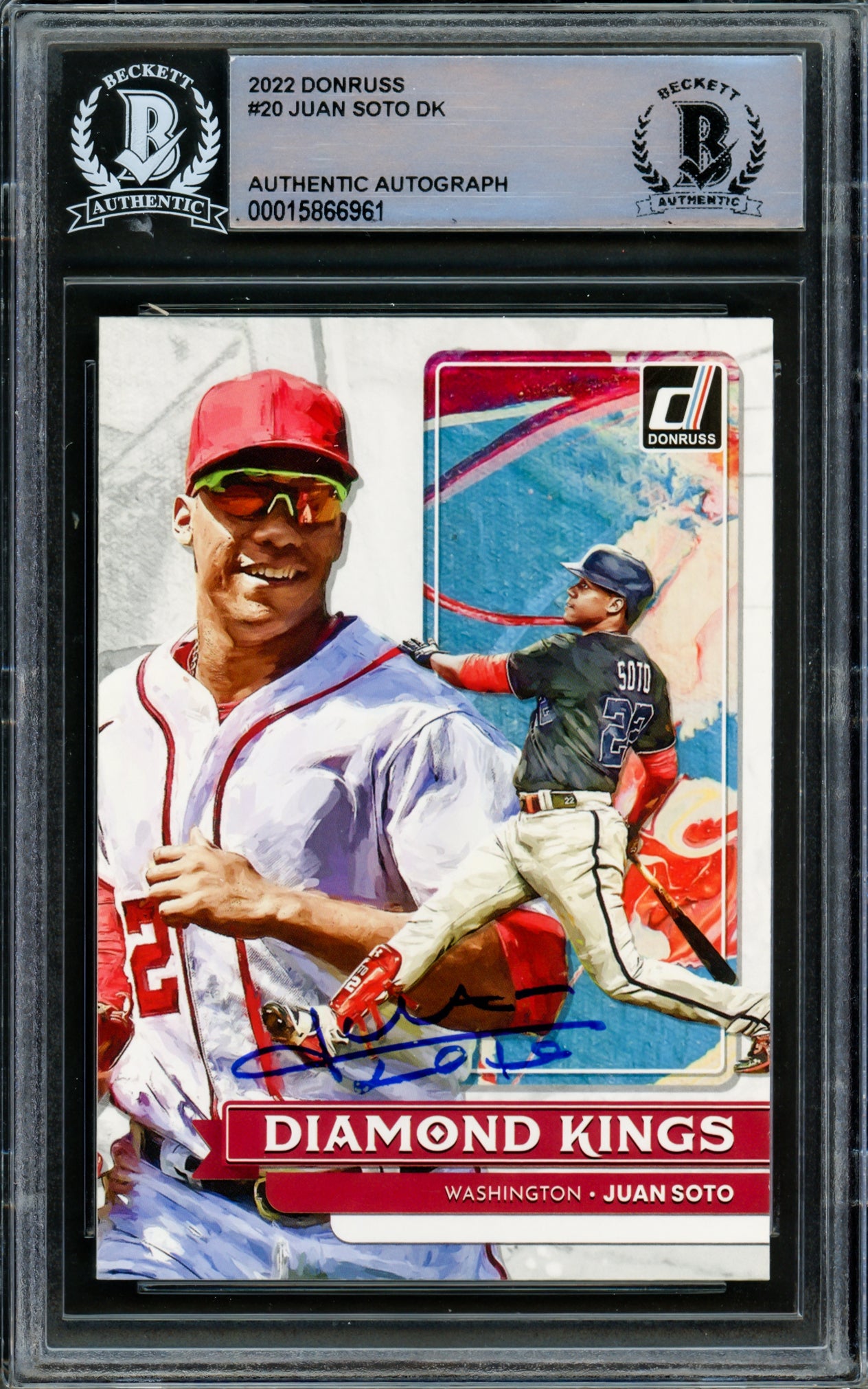 Juan Soto Autographed 2022 Donruss Diamond Kings Card #20 New York Mets Beckett BAS #15866961