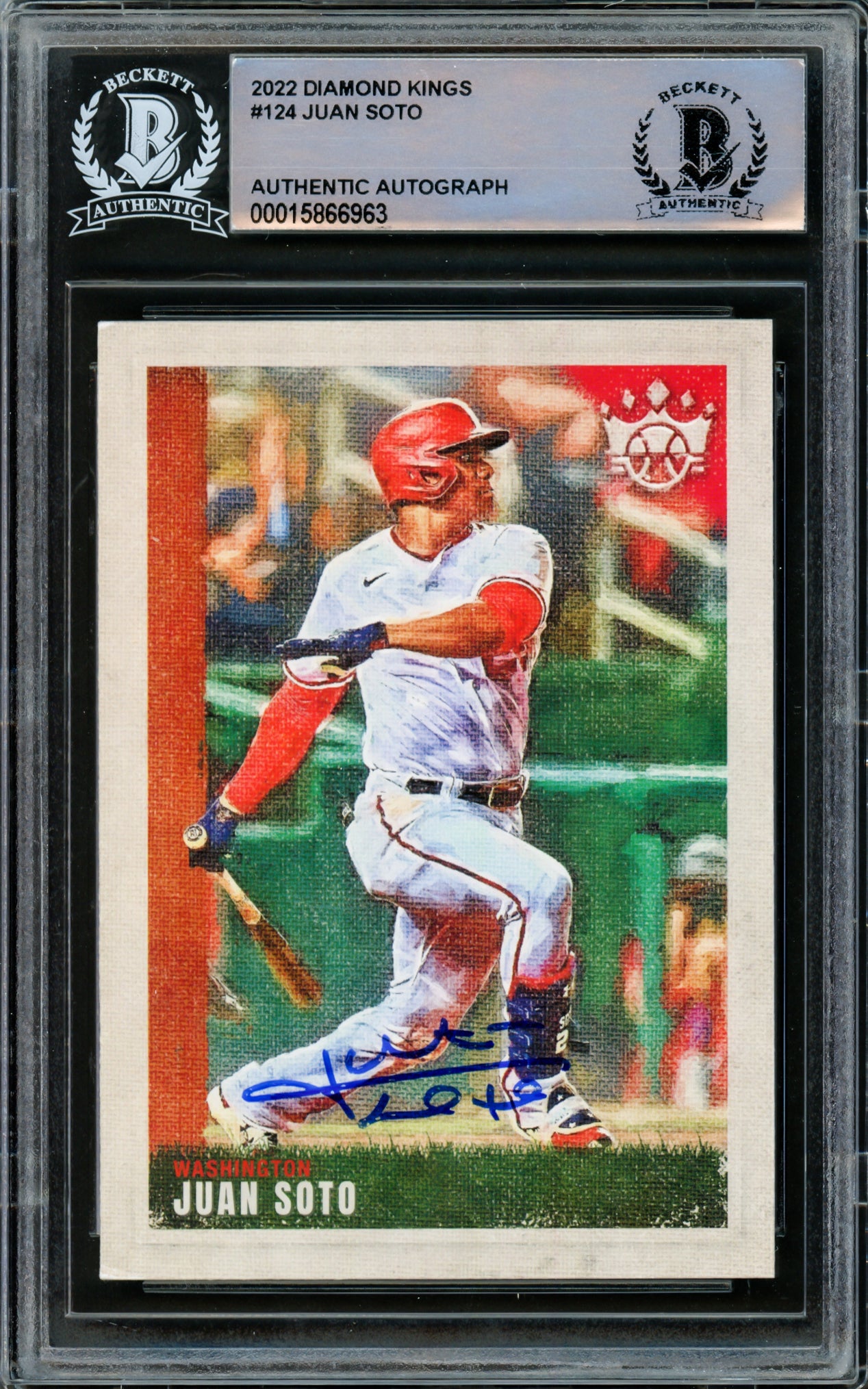 Juan Soto Autographed 2022 Donruss Diamond Kings Card #124 New York Mets Beckett BAS #15866963