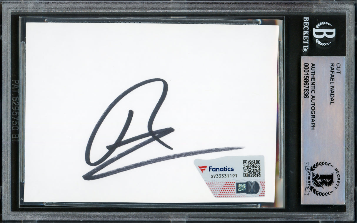 Rafael Nadal Autographed 2.5x3.5 Cut Signature Beckett BAS #15867636