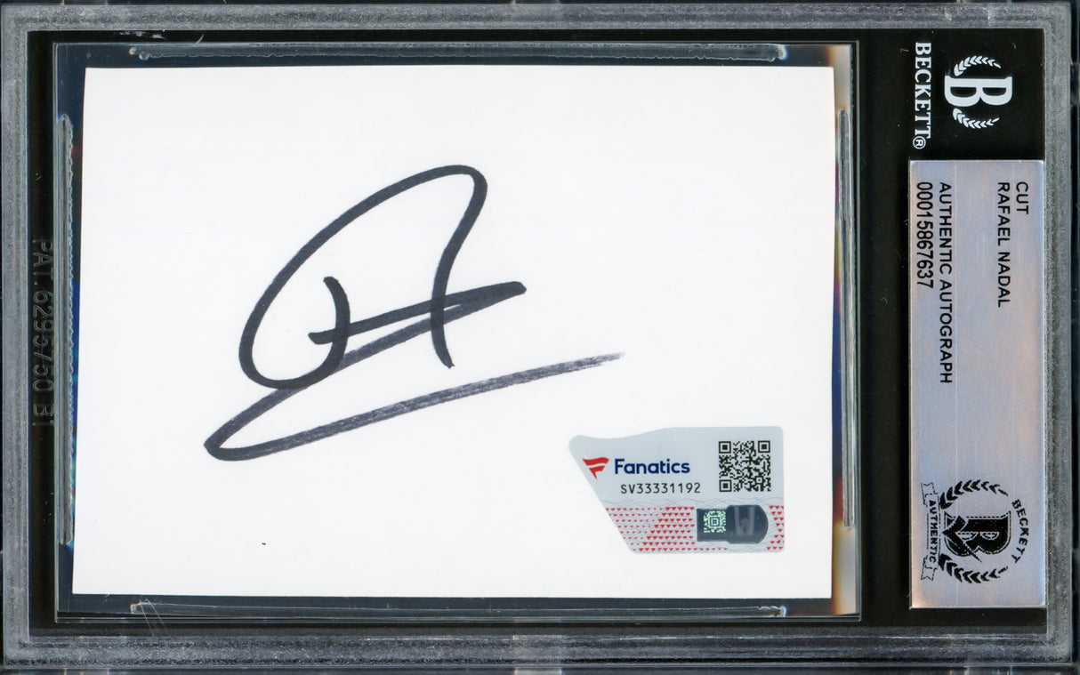 Rafael Nadal Autographed 2.5x3.5 Cut Signature Beckett BAS #15867637