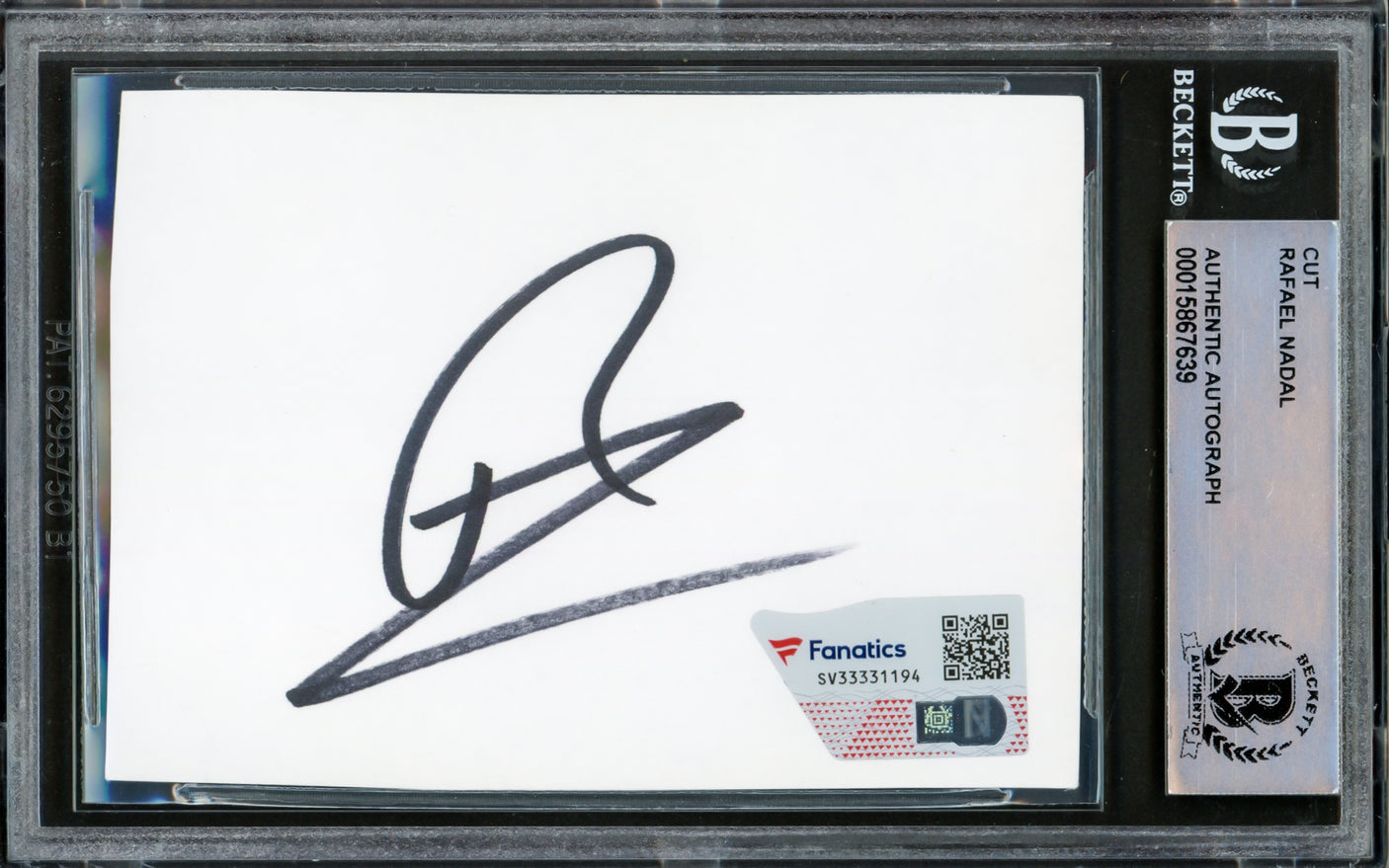Rafael Nadal Autographed 2.5x3.5 Cut Signature Beckett BAS #15867639