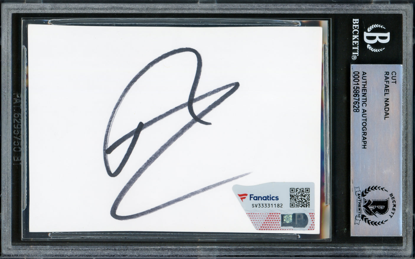 Rafael Nadal Autographed 2.5x3.5 Cut Signature Beckett BAS #15867628