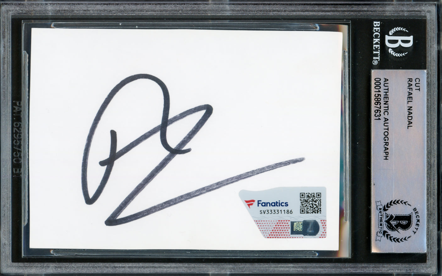 Rafael Nadal Autographed 2.5x3.5 Cut Signature Beckett BAS #15867631