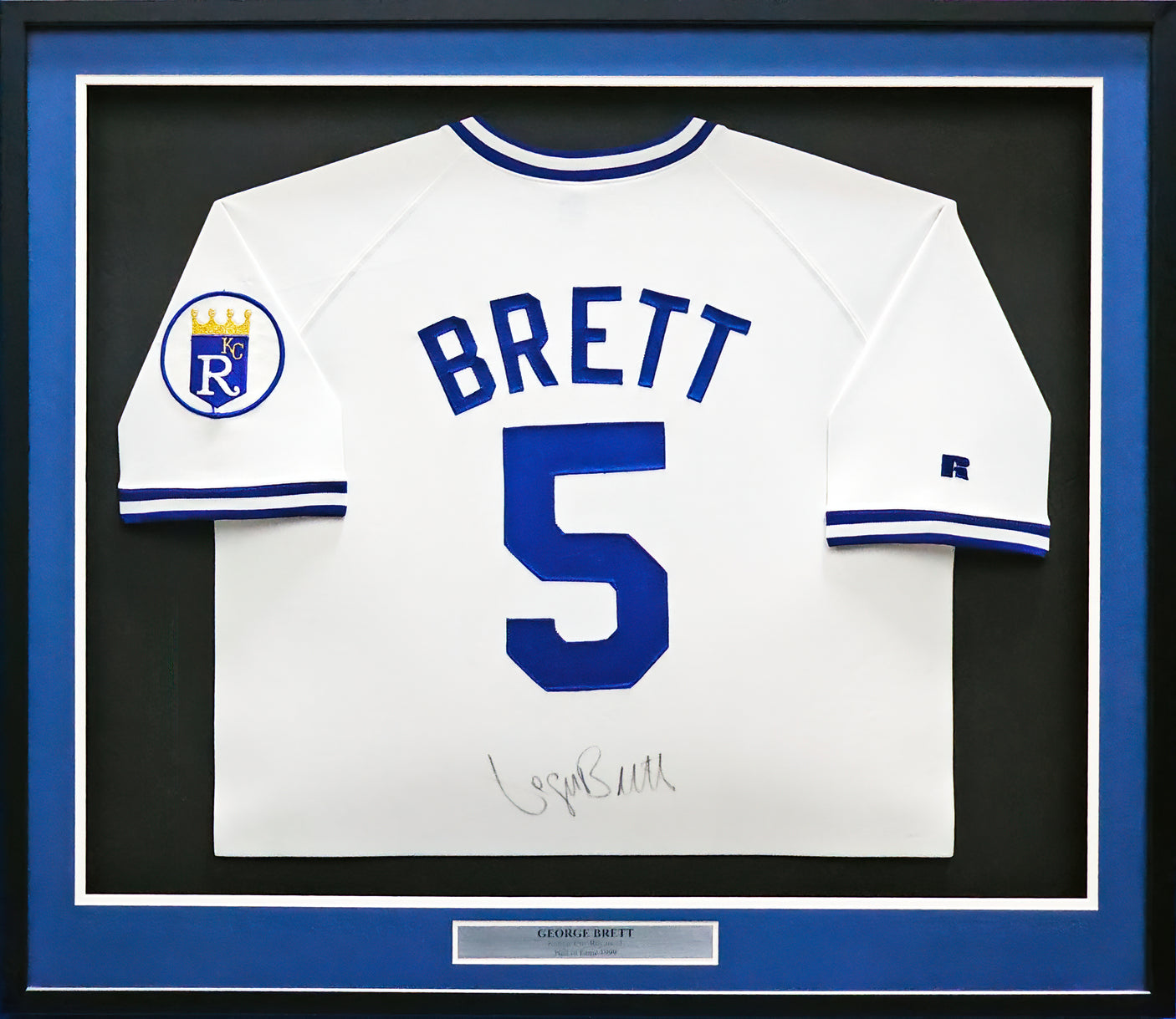 Kansas City Royals George Brett Autographed Framed White Russell Jersey JSA #Z93492