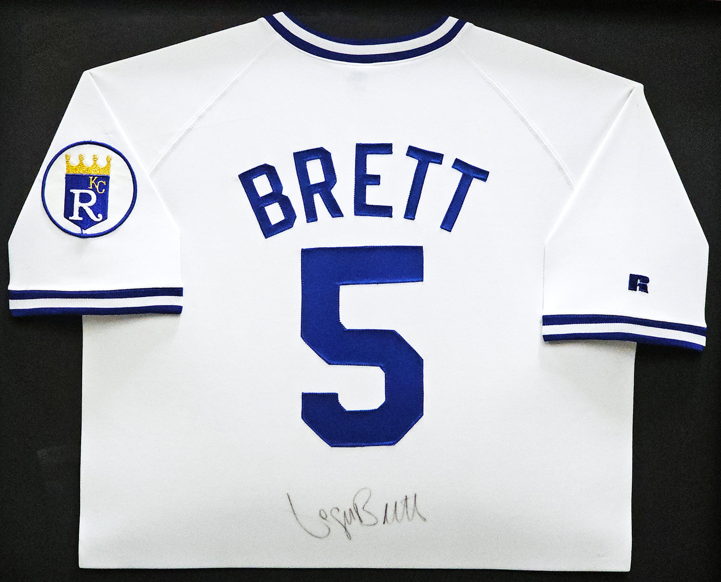 Kansas City Royals George Brett Autographed Framed White Russell Jersey JSA #Z93492