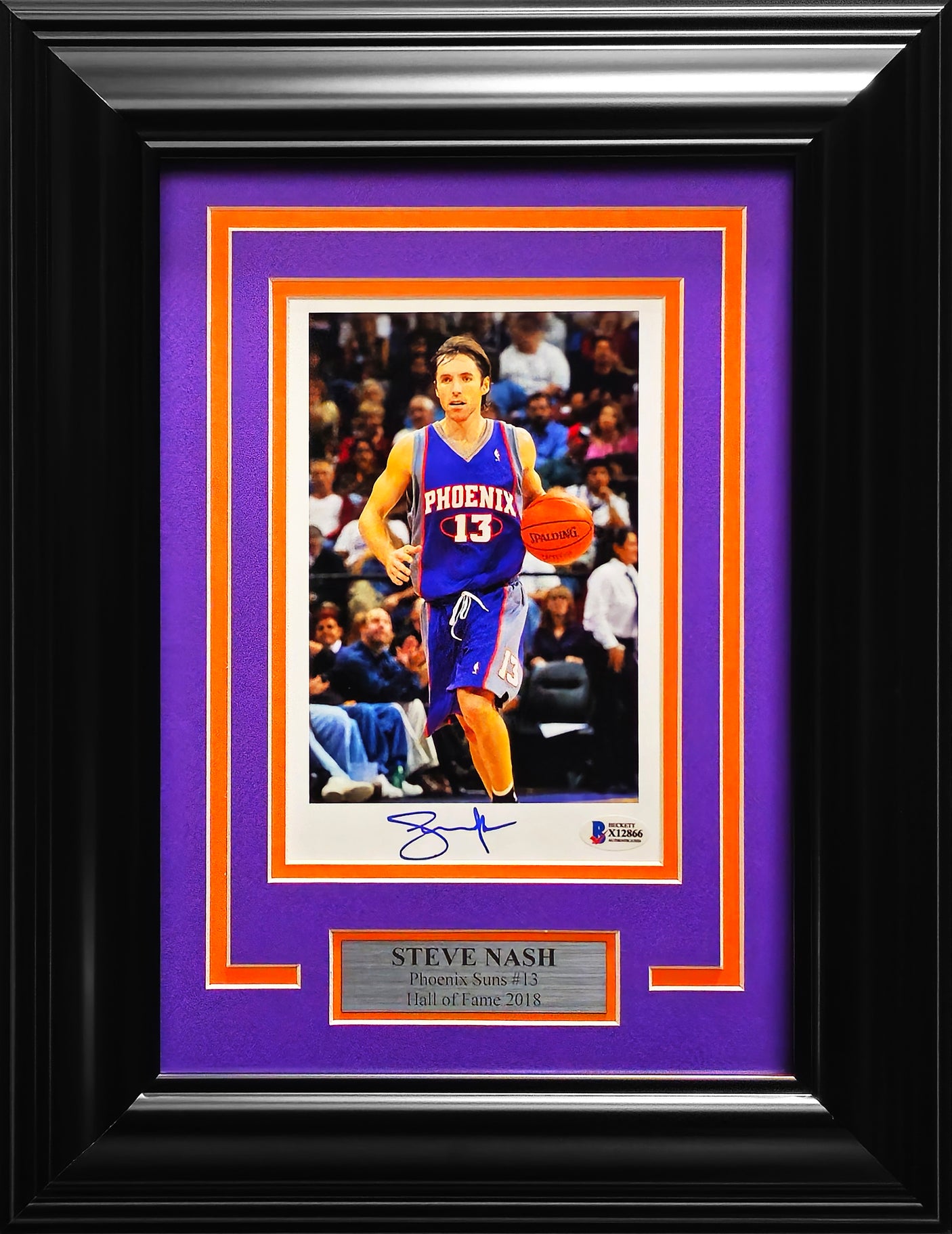 Steve Nash Autographed Framed 5.5x9 Photo Phoenix Suns Beckett BAS Stock #230206