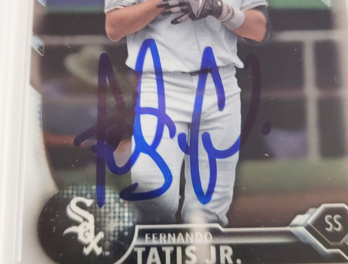 Fernando Tatis Jr. Autographed 2016 Bowman Chrome Prospects Rookie Card #BCP17 San Diego Padres PSA 8 Auto Grade Mint 9 PSA/DNA Stock #208581
