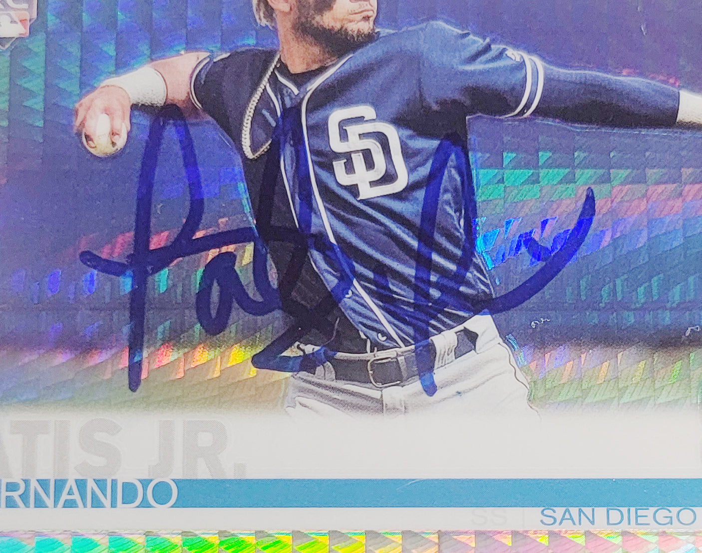 Fernando Tatis Jr. Autographed 2019 Topps Chrome Prism Refractor Rookie Card #203 San Diego Padres PSA 10 Auto Grade Gem Mint 10 PSA/DNA #62841157