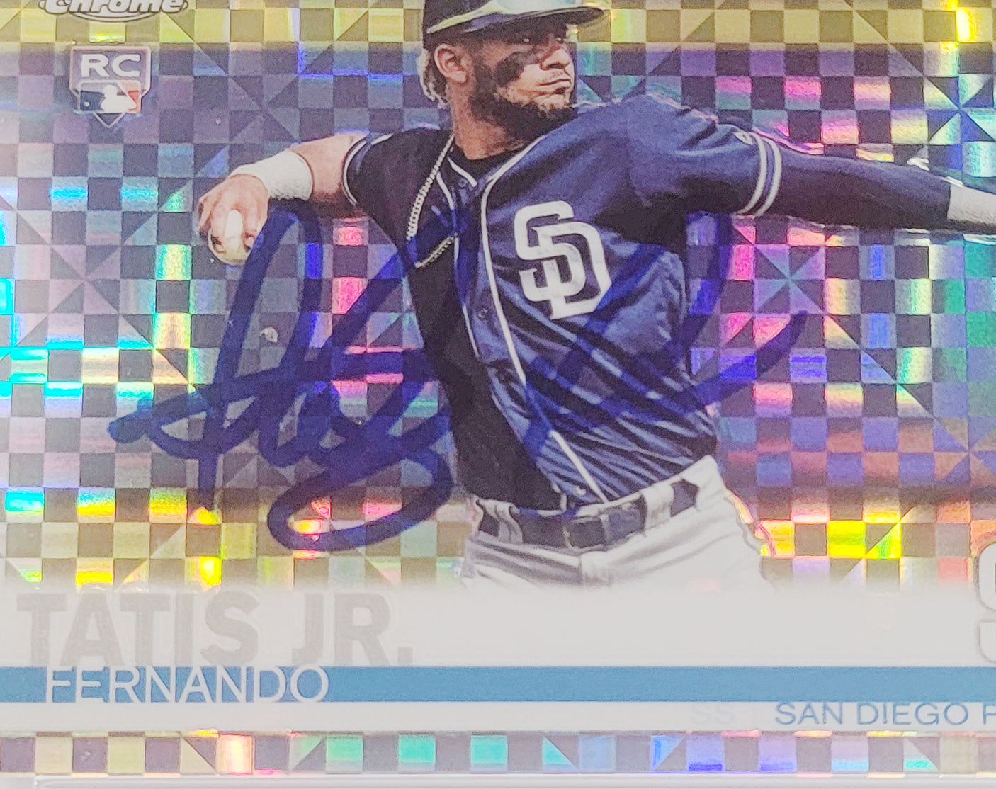 Fernando Tatis Jr. Autographed 2019 Topps Chrome X-Fractor Rookie Card #203 San Diego Padres PSA 9 Auto Grade Gem Mint 10 PSA/DNA #62841143
