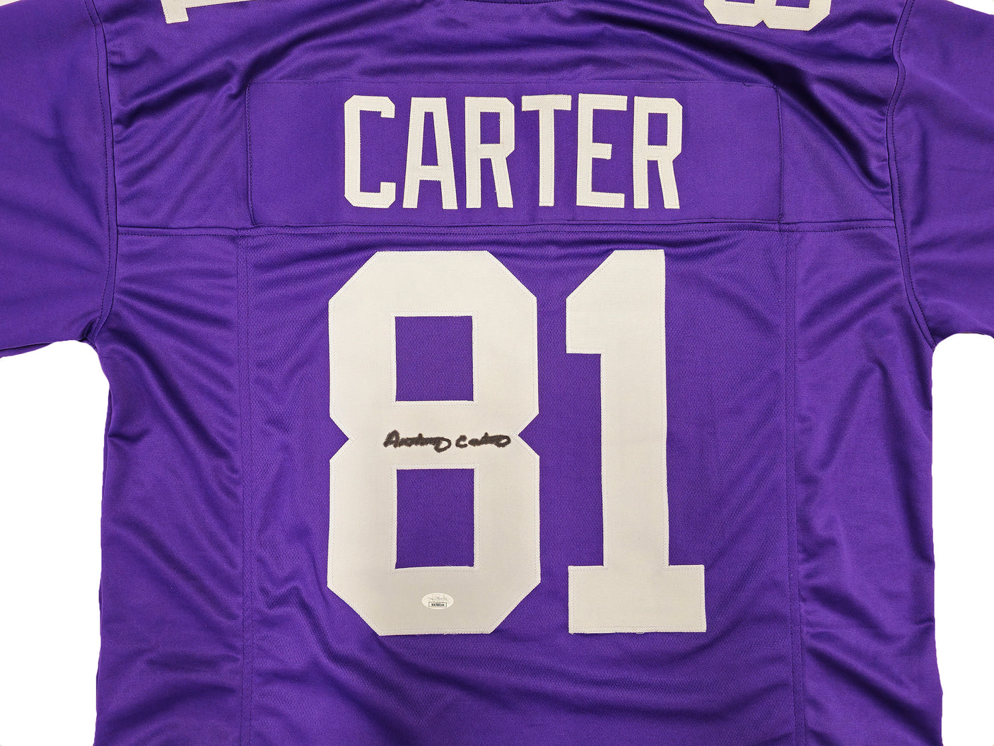 Minnesota Vikings Anthony Carter Autographed Purple Jersey JSA Stock #234502