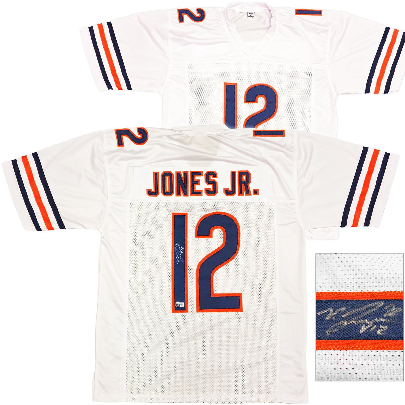 Chicago Bears Velus Jones Jr. Autographed White Jersey Beckett BAS Witness Stock #234652