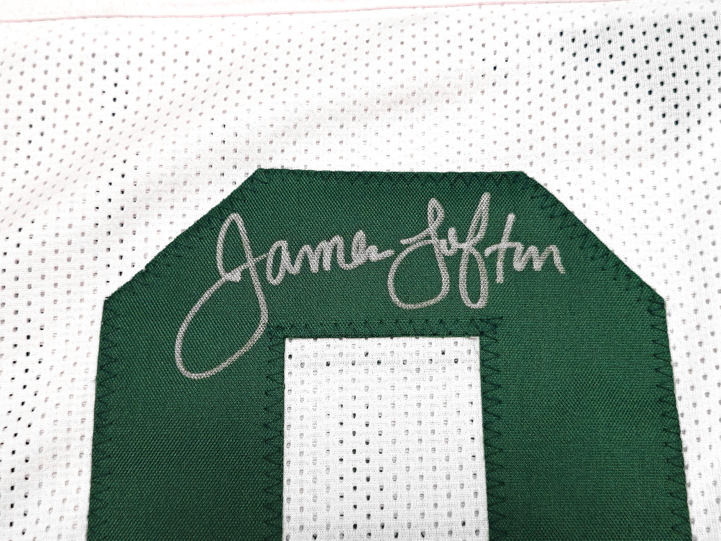 Green Bay Packers James Lofton Autographed White Jersey "HOF 03" Beckett BAS Witness Stock #234508