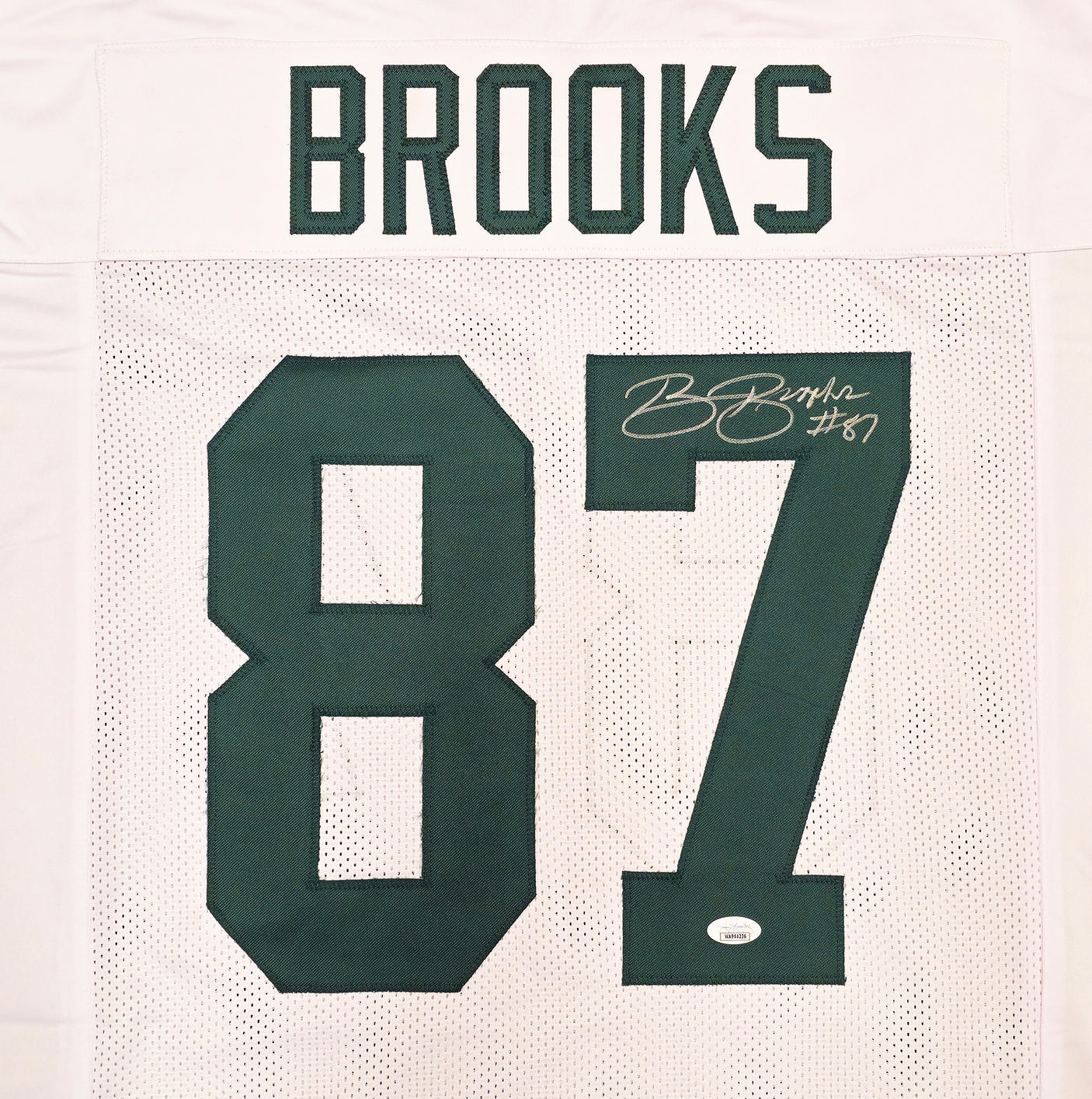 Green Bay Packers Robert Brooks Autographed White Jersey JSA Stock #234515
