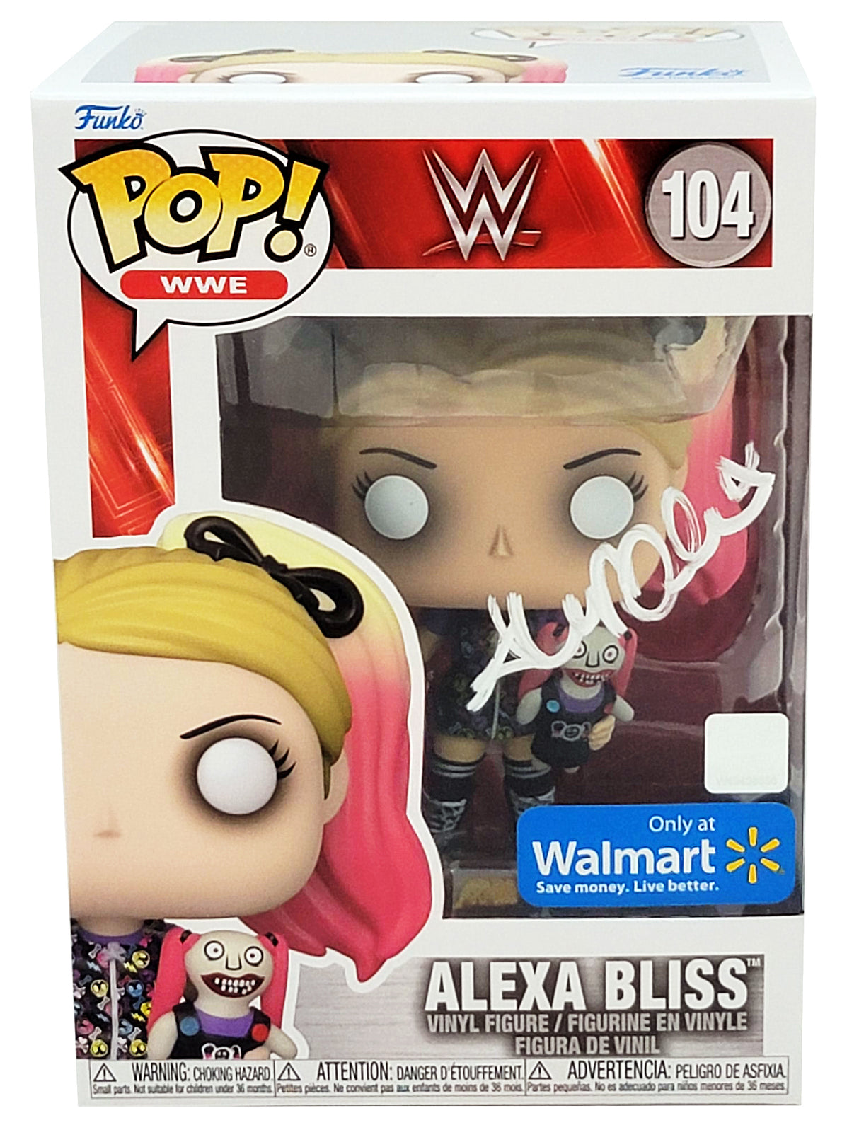 Alexa Bliss Autographed Funko Pop #104 Vinyl Figurine Beckett BAS Witness Stock #208703