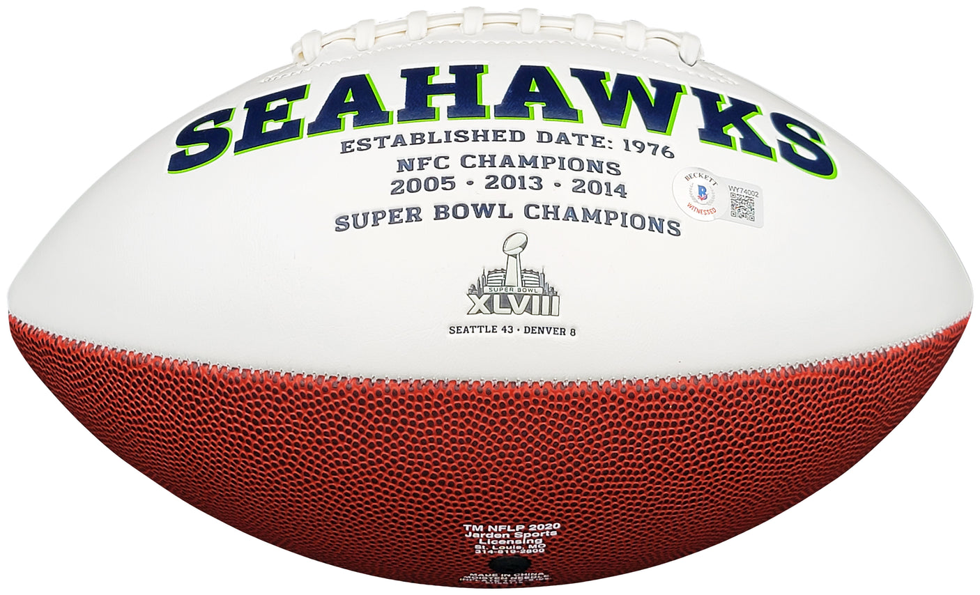 Kenneth Walker III Autographed Seattle Seahawks White Logo Football Beckett BAS Witness Stock #208157
