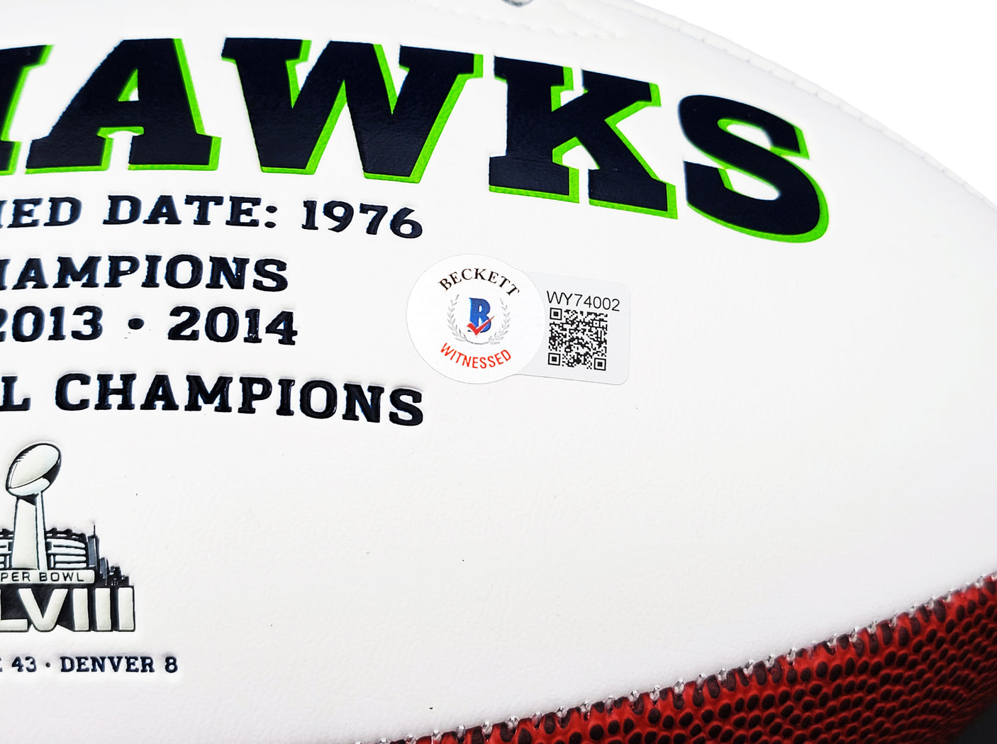 Kenneth Walker III Autographed Seattle Seahawks White Logo Football Beckett BAS Witness Stock #208157