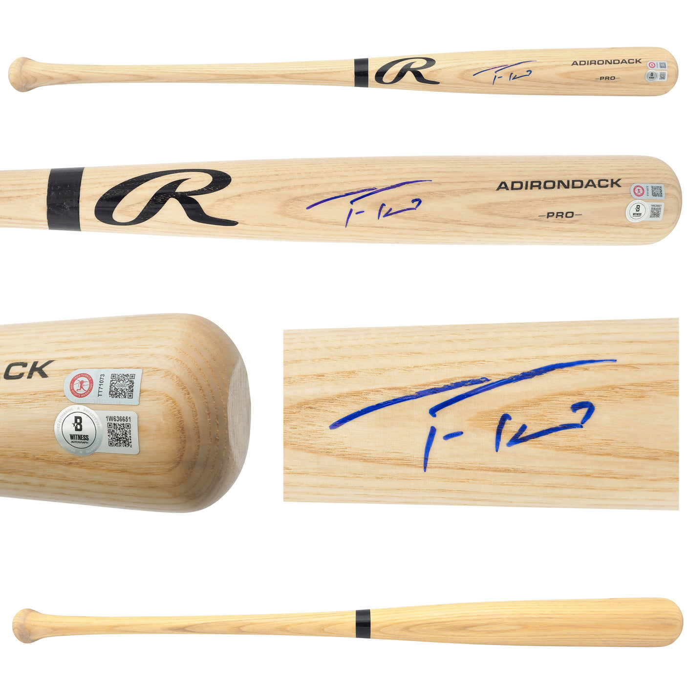 Trea Turner Autographed Blonde Rawlings Adirondack Baseball Bat Philadelphia Phillies Beckett BAS Witness Stock #234070