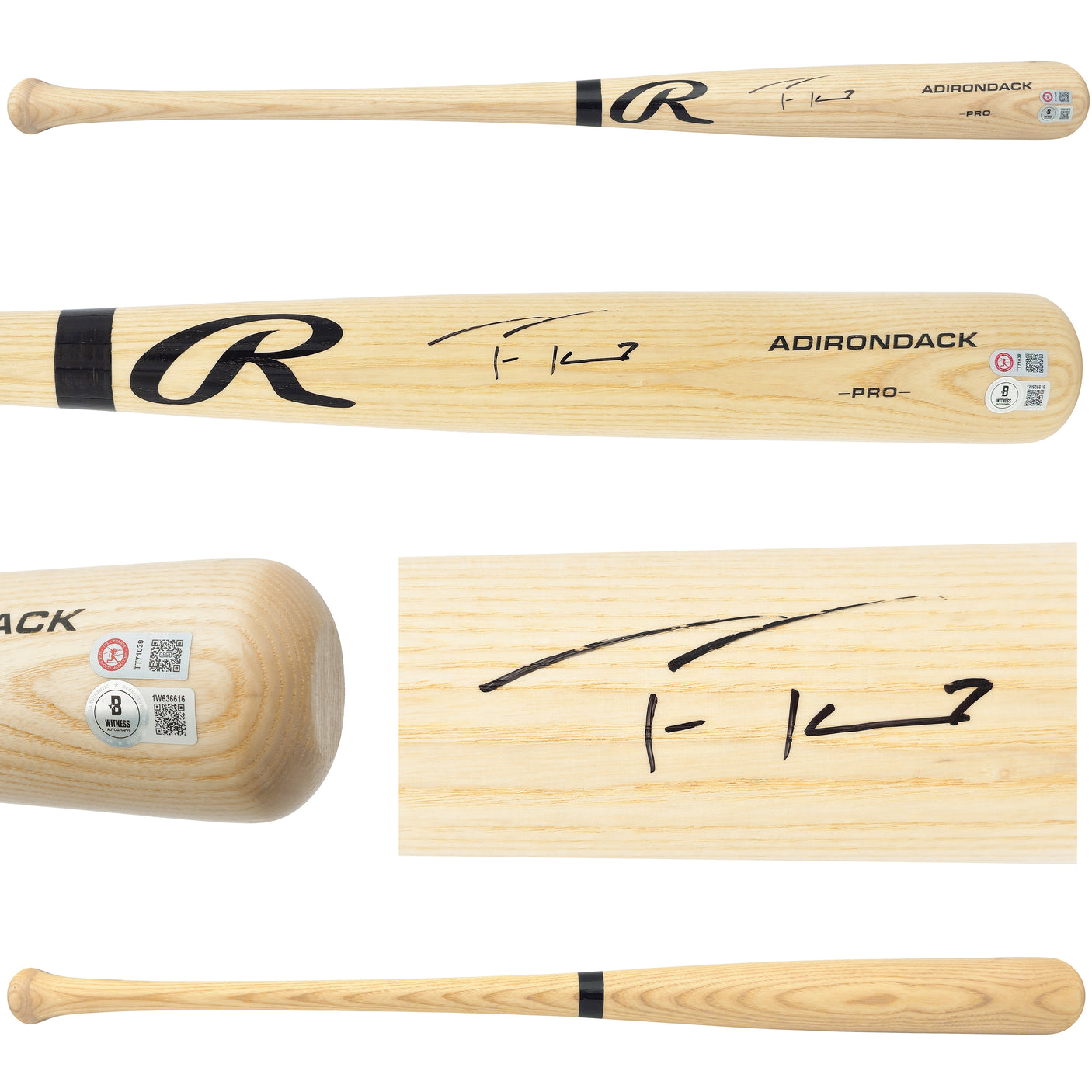 Trea Turner Autographed Blonde Rawlings Adirondack Baseball Bat Philadelphia Phillies Beckett BAS Witness Stock #234071