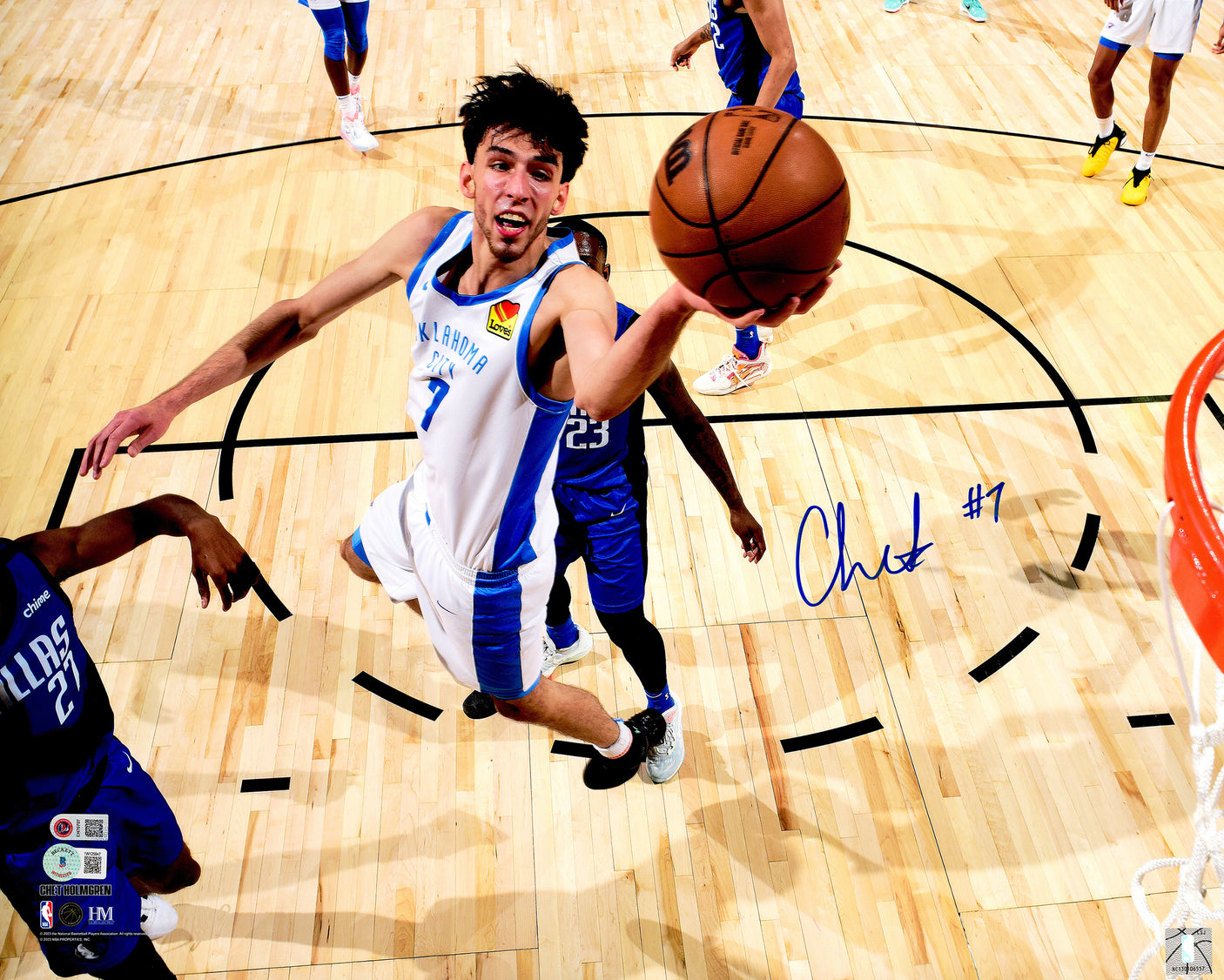 Chet Holmgren Autographed 16x20 Photo Oklahoma City Thunder Beckett BAS Witness Stock #234056