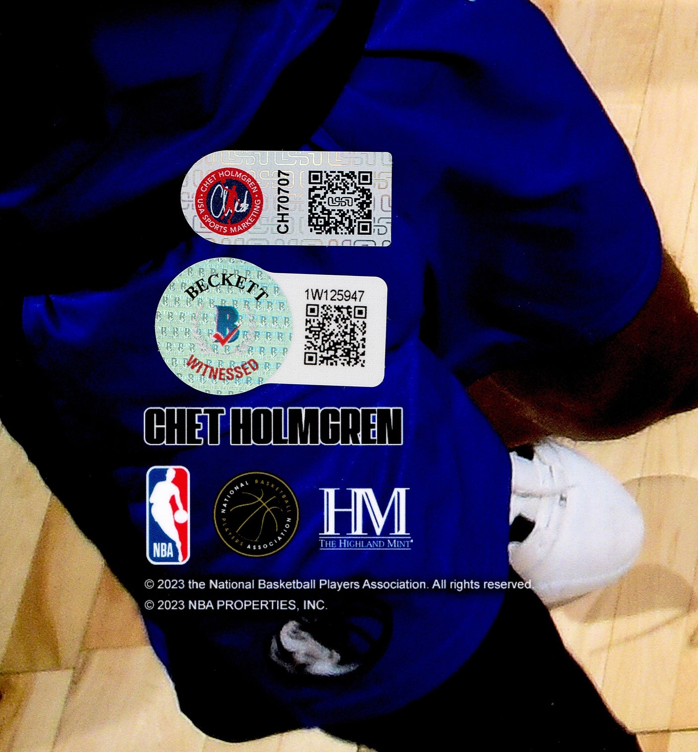 Chet Holmgren Autographed 16x20 Photo Oklahoma City Thunder Beckett BAS Witness Stock #234056