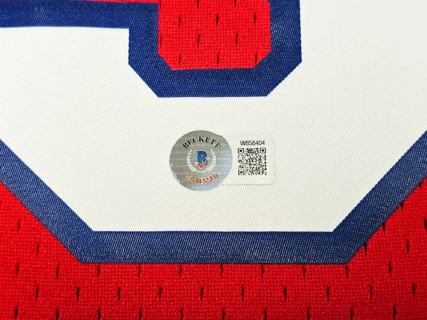 Philadelphia 76ers Allen Iverson Autographed Red Authentic Mitchell & Ness 2002-03 HWC Swingman Jersey Size L Beckett BAS Witness Stock #220413