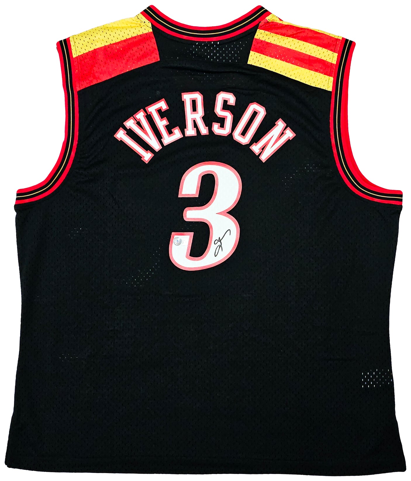Philadelphia 76ers Allen Iverson Autographed Black Authentic Mitchell & Ness 10-05-06 HWC Swingman Jersey Size XXL Beckett BAS Witness Stock #220423