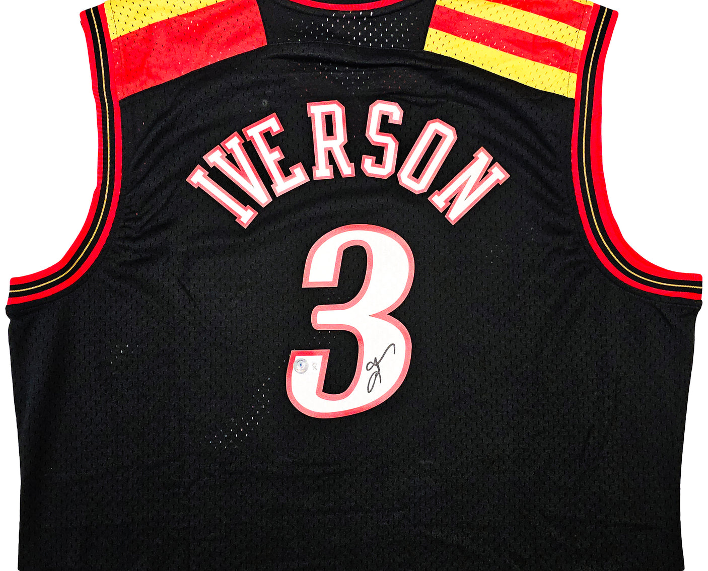 Philadelphia 76ers Allen Iverson Autographed Black Authentic Mitchell & Ness 10-05-06 HWC Swingman Jersey Size XXL Beckett BAS Witness Stock #220423