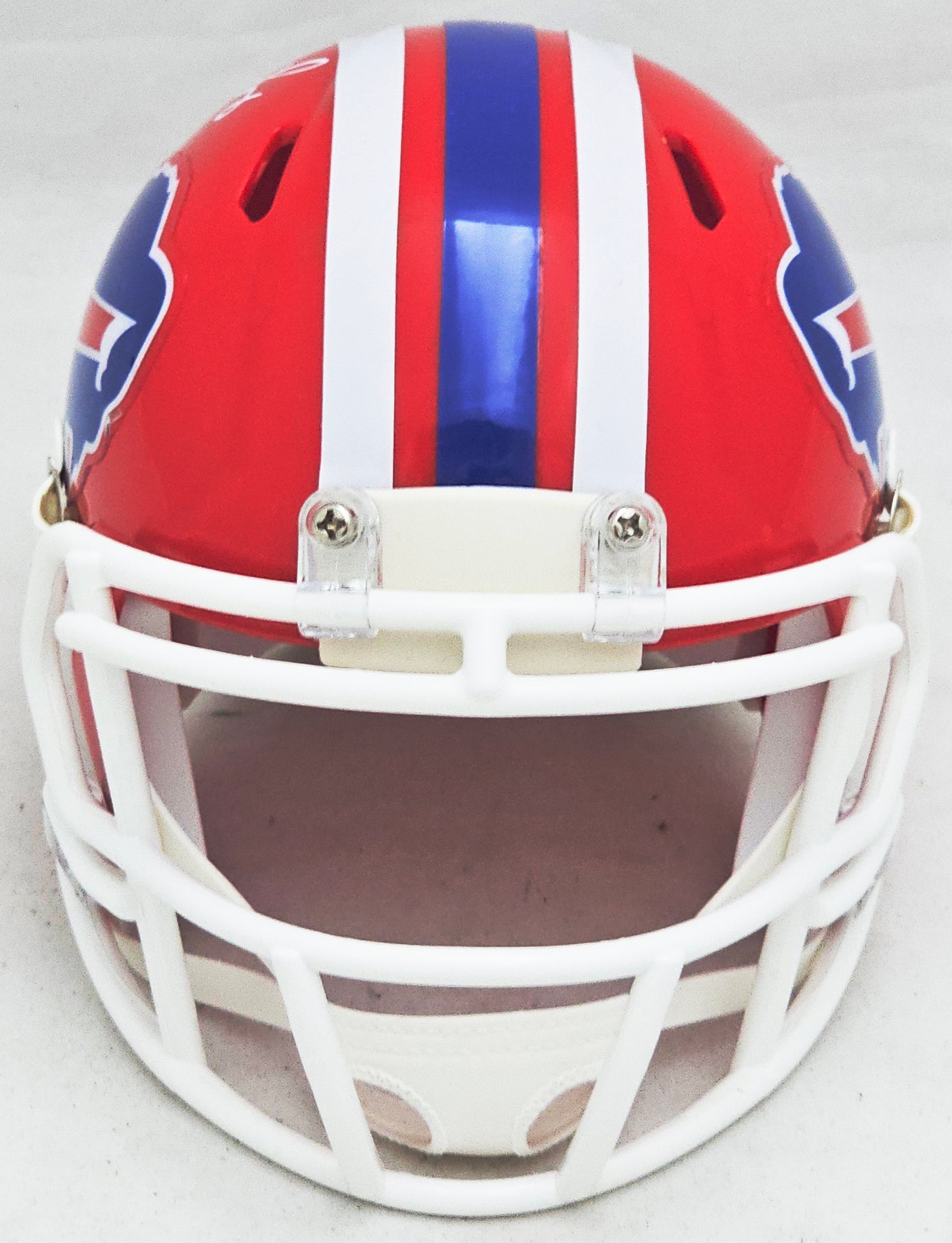 Thurman Thomas Autographed 87-01 Buffalo Bills Throwback Red Speed Mini Helmet Beckett BAS Witness Stock #220469