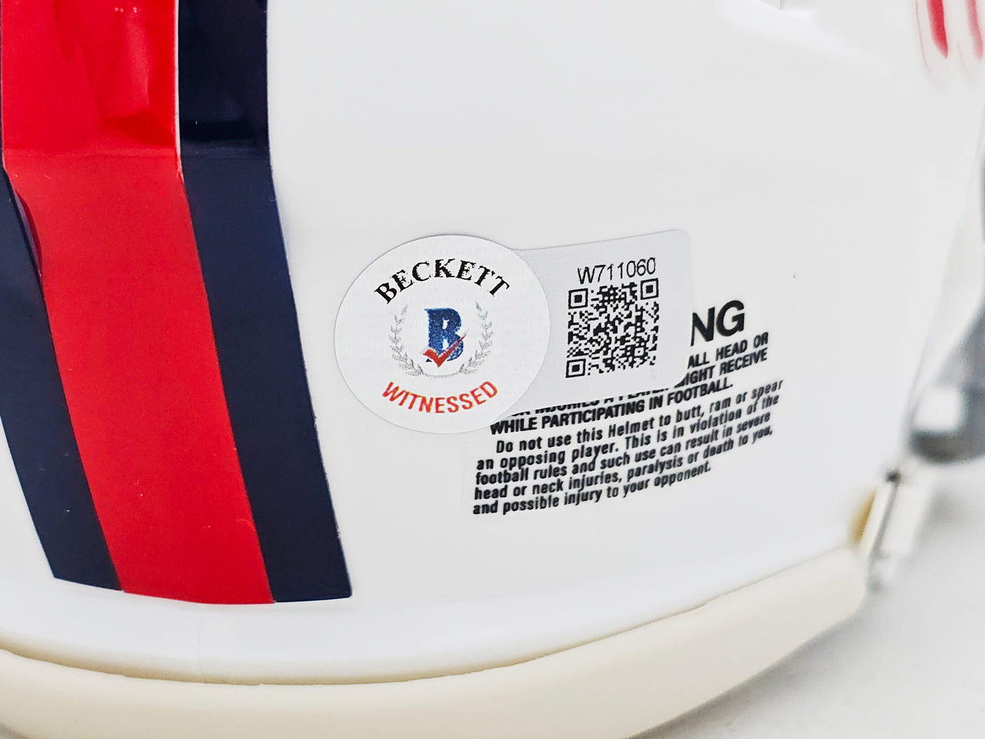 Thurman Thomas Autographed 65-73 Buffalo Bills Throwback White Speed Mini Helmet Beckett BAS Witness Stock #220472